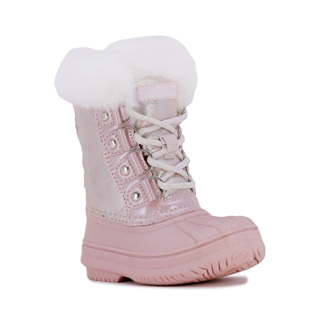 London Fog Girls Pink Shimmer Snow Boots